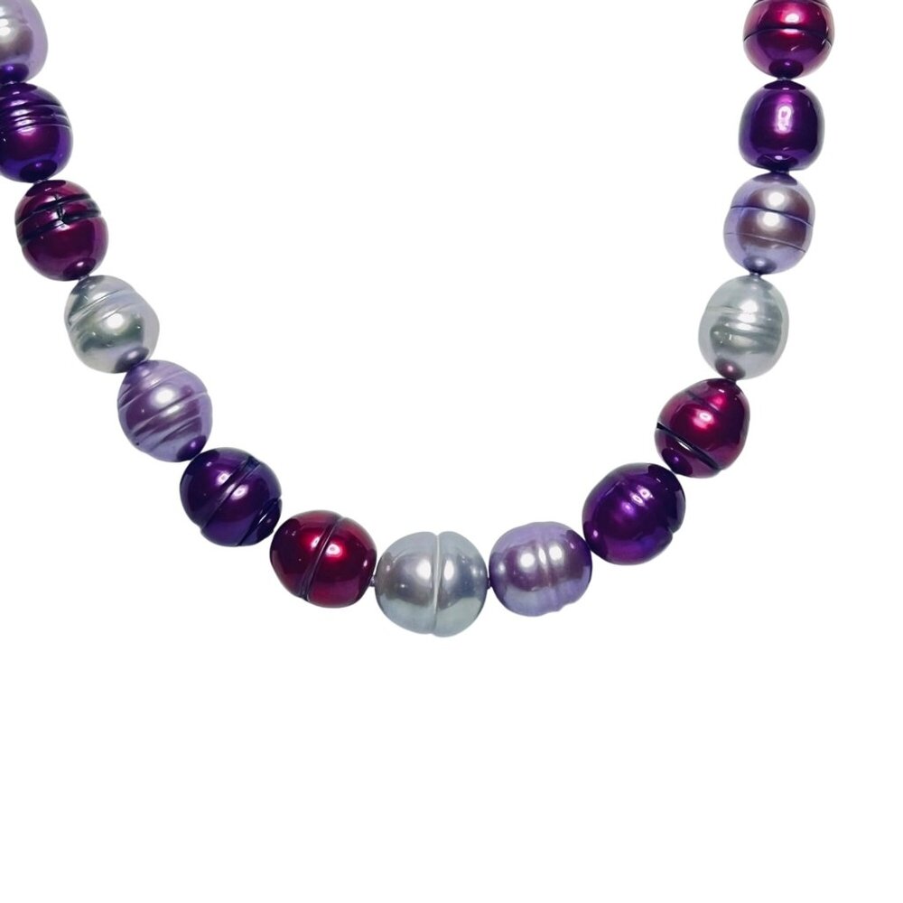 Honora Shades Of Purple Graduated Freshwater Baroque Pearl Necklace (6041) - Picture 3 of 6